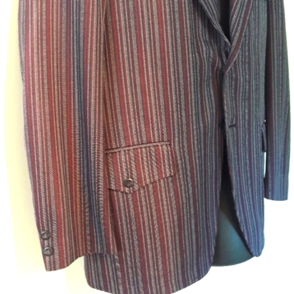 Retro ICON 70s Striped Blazer / Sportcoat, 42L - Picture 3 of 5
